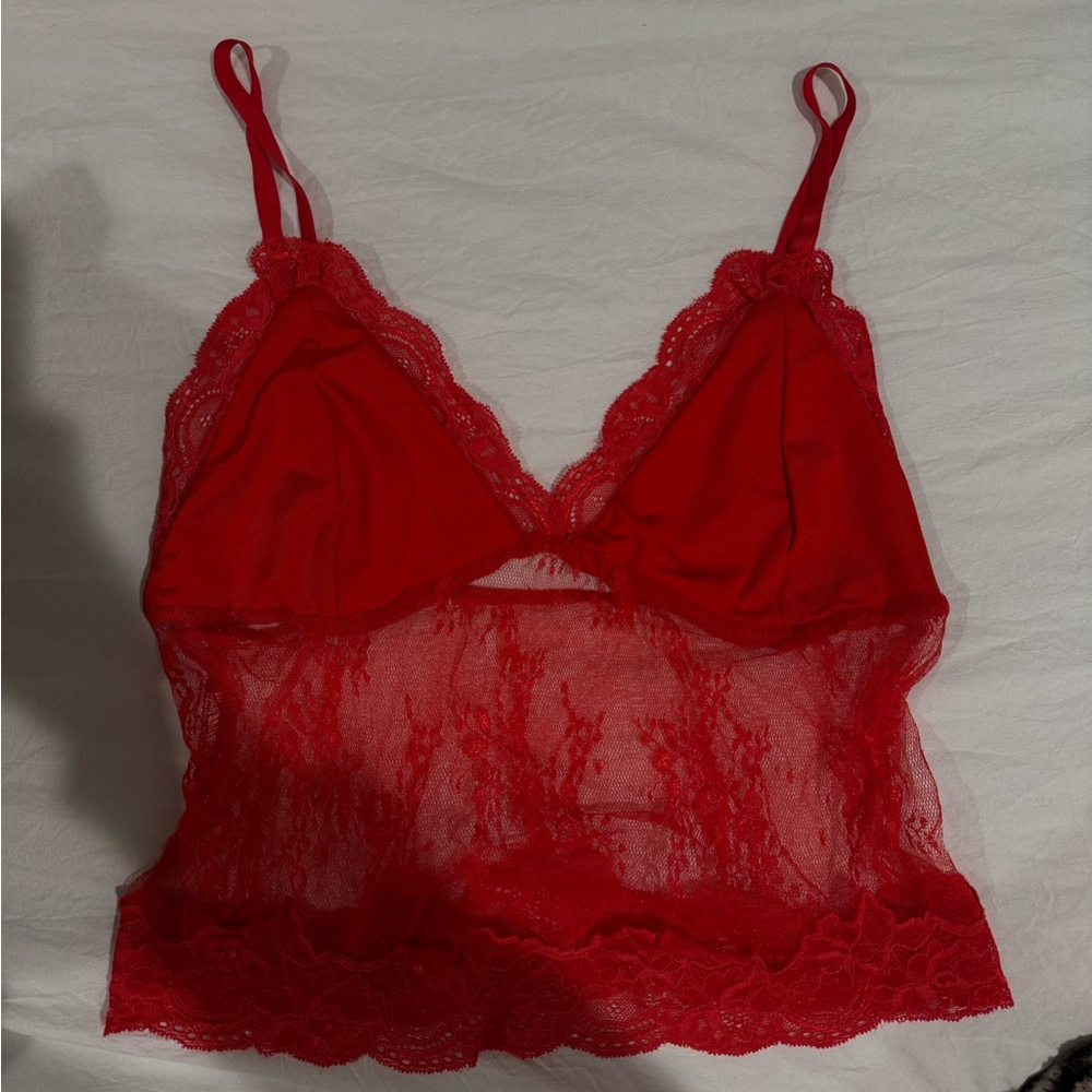 Red Lace Tank Top